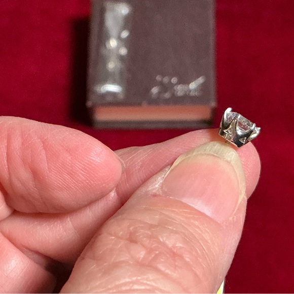 Swarovski Zirconia Stud Earrings Set in Platinum-Overlay Sterling Silver - Picture 9 of 9